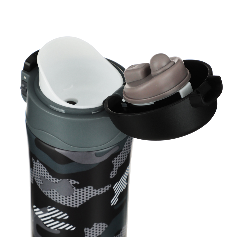 SATOSHI Термос-кружка с крышкой на защелке, 450мл "Камуфляж" нерж.сталь, арт.№ 841-007