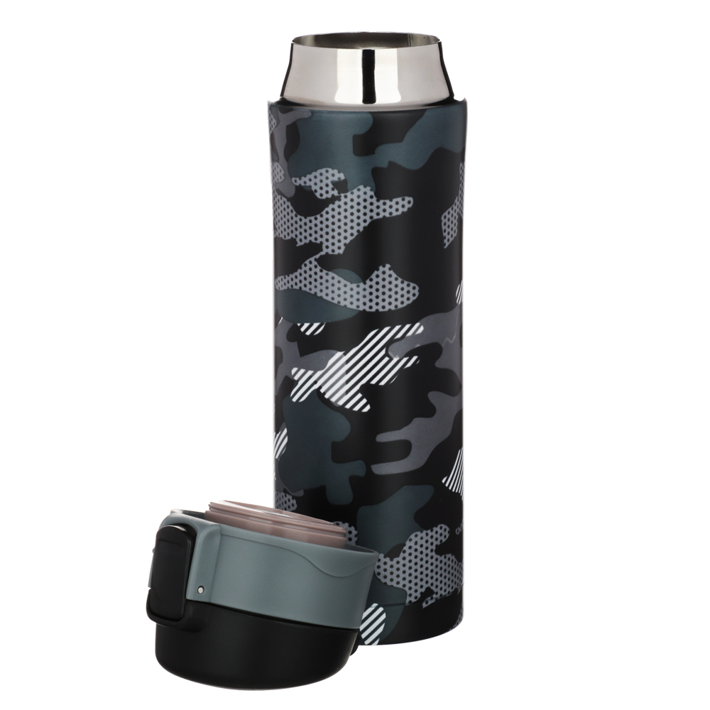 SATOSHI Термос-кружка с крышкой на защелке, 450мл "Камуфляж" нерж.сталь, арт.№ 841-007