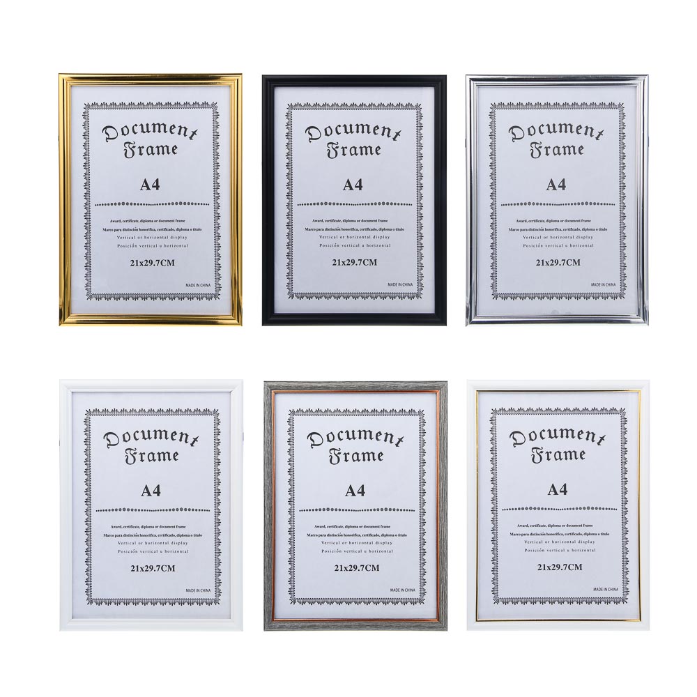 Фоторамка, A4 (21x29,7 см), пластик, 6 дизайнов, арт.№ 520-928