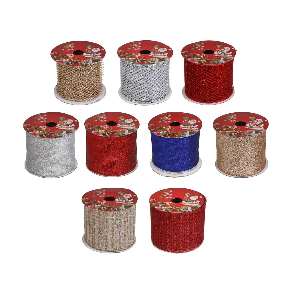 Лента, 6,3 см x 2,7 м, полиэстер, арт.1, микс 12 шт., арт.№ 505-156