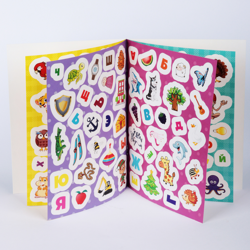 ХОББИХИТ Книжка с наклейками "100 наклеек", 4 страницы, бумага, 20х15см, 4-6 дизайнов, арт.№ 290-236