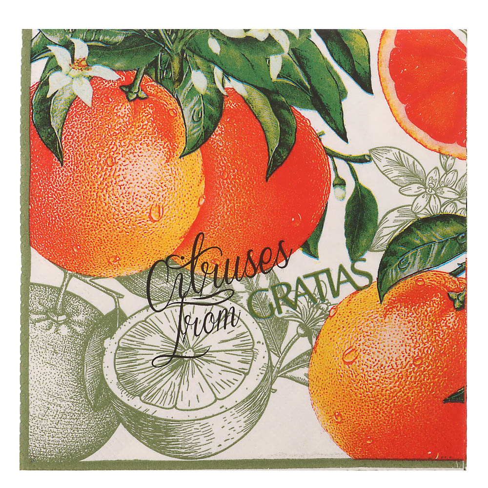 Салфетки бумажные Gratias 3 слоя, 33 см, 4 дизайна, 20шт., арт.№ 912-022