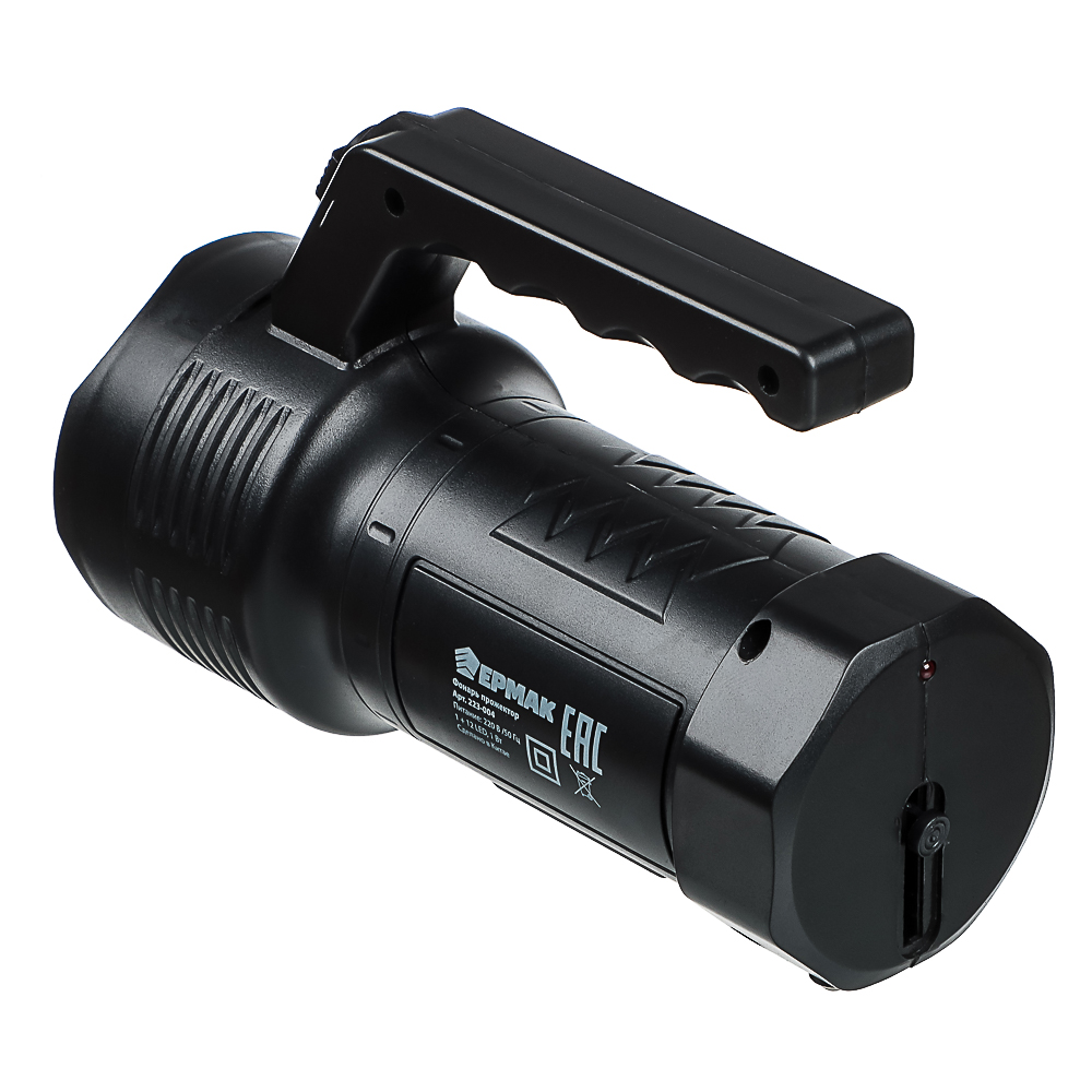 Фонарь прожектор тм ЕРМАК, 1 СОВ + LED, 800мАч, вилка 220В, 62х91х145 мм, 2 режима, пластик, арт.№ 223-004