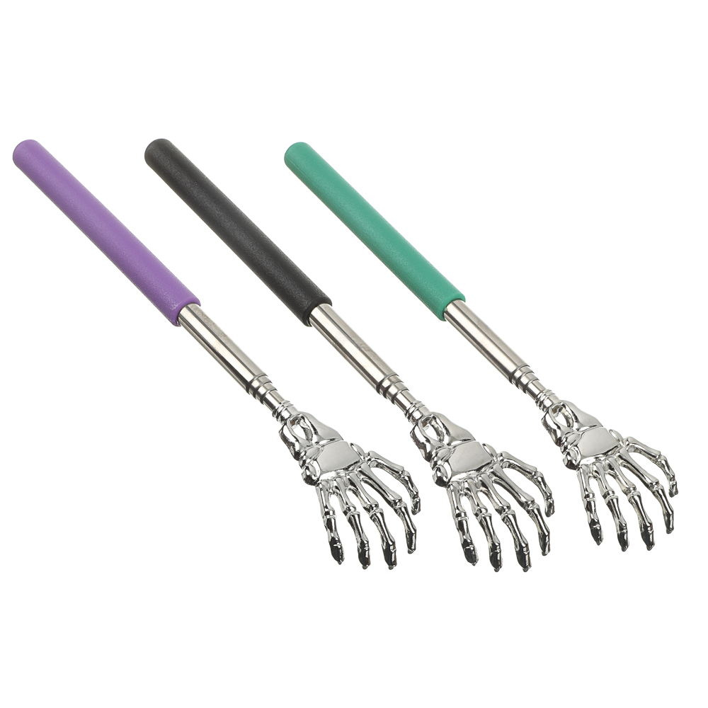 Чесалка для спины раздвижная металлическая 21-60см черная, арт.№ 364-274