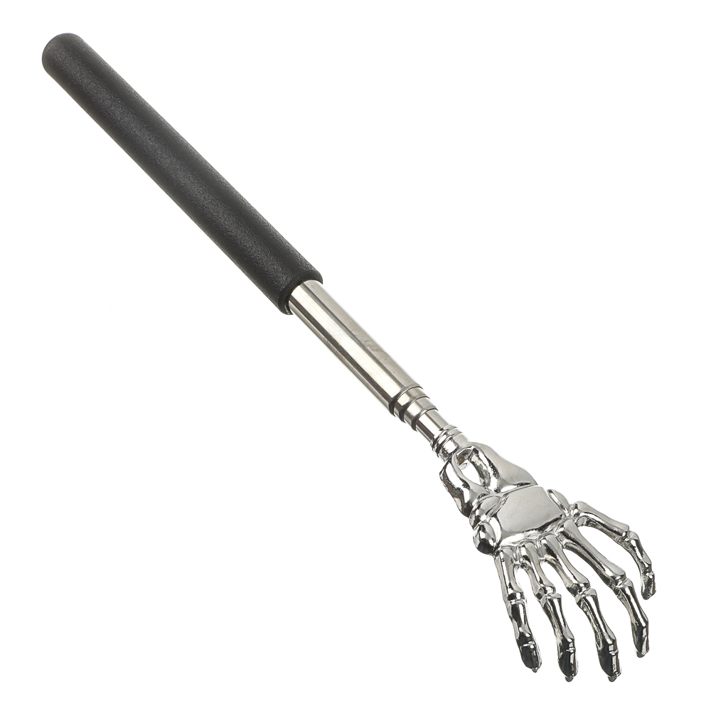 Чесалка для спины раздвижная металлическая 21-60см черная, арт.№ 364-274