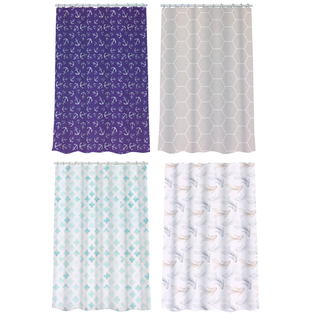 Штора для ванной тм VETTA Bath Plus, ПЕВА 80 г/м2, 200x200 см, 3 дизайна, арт.№ 461-558