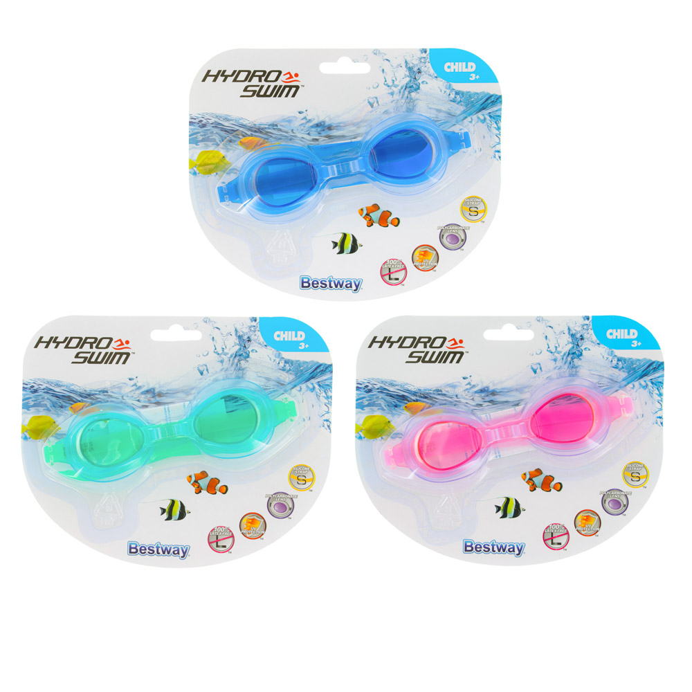 BESTWAY Очки для плавания AQUA BURST ESSENTIAL, ПВХ, от 3 лет, 21002, арт.№ 107-129