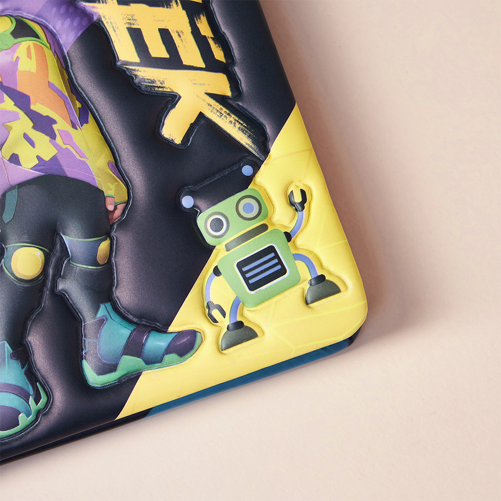 Записная книжка на пружине 96 листов 17,8х13 см "Конёк Джуниор" BY Русские Супергерои, обложка-мялка, объемные элементы, арт.№ 557-082