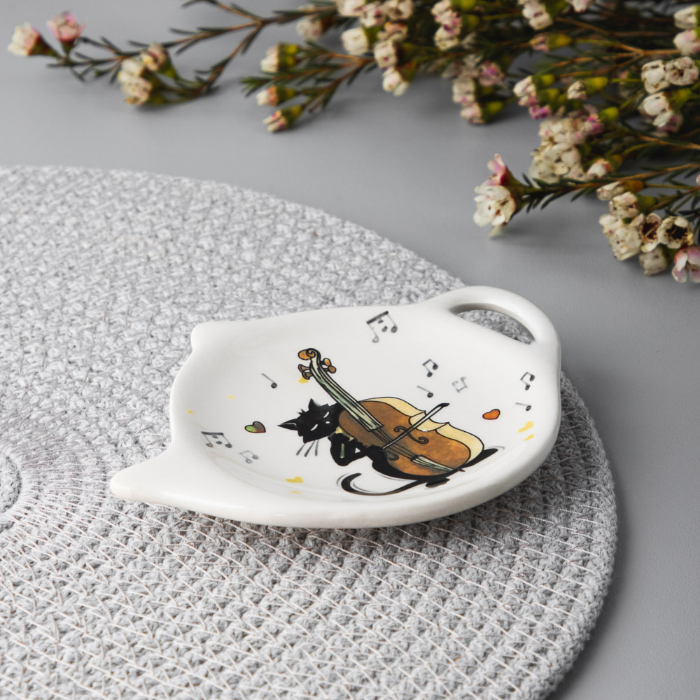 MILLIMI Котейка Подставка под чайный пакетик, 12х9х1,5см, керамика, арт.№ 824-131