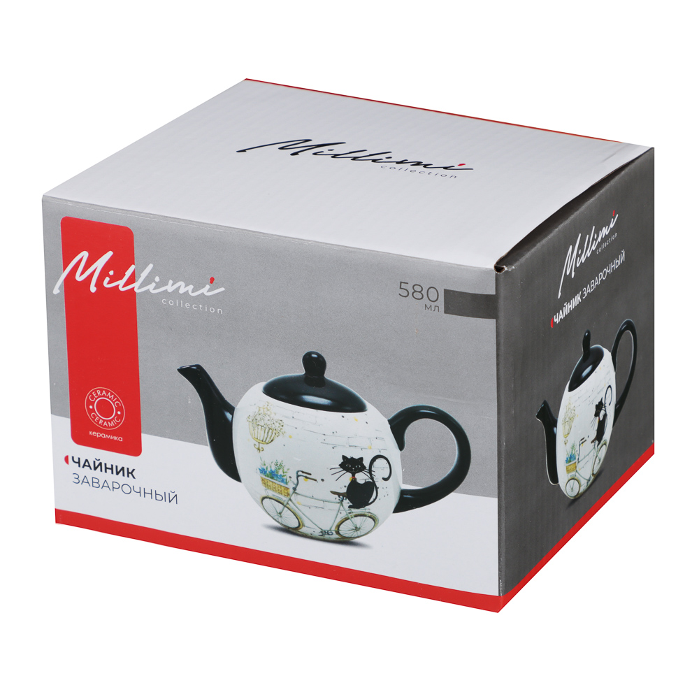 MILLIMI Котейка Чайник заварочный, 580мл, керамика, арт.№ 824-133