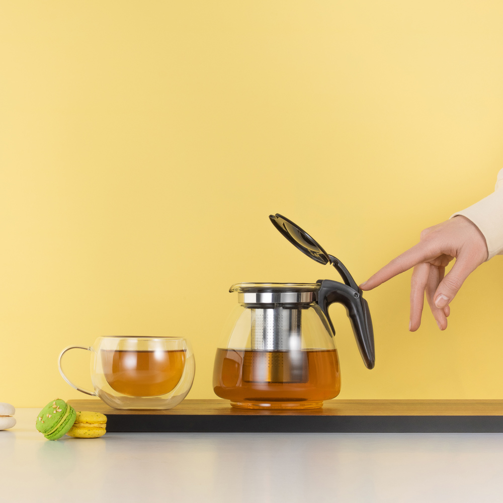 VETTA Чайник заварочный 1100мл, ситечко из нерж.стали, стекло, полипропилен, арт.№ 850-972