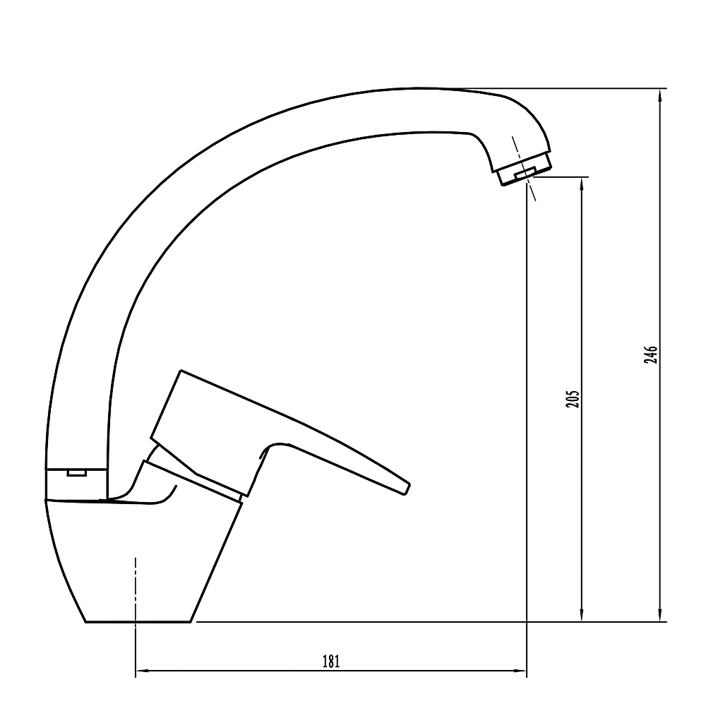 СоюзКран Смеситель для кухни, поворотный излив 25см, керам. картридж 40мм, хром, цинк, SK01-C125, арт.№ 566-306