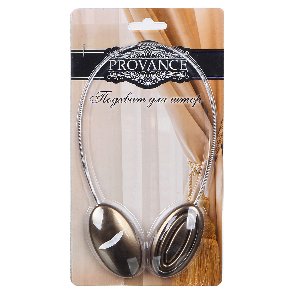 PROVANCE Подхват для штор магнитный 2-сторонний,"Овал", 6х3,5см, 3 цвета, арт.№ 491-431