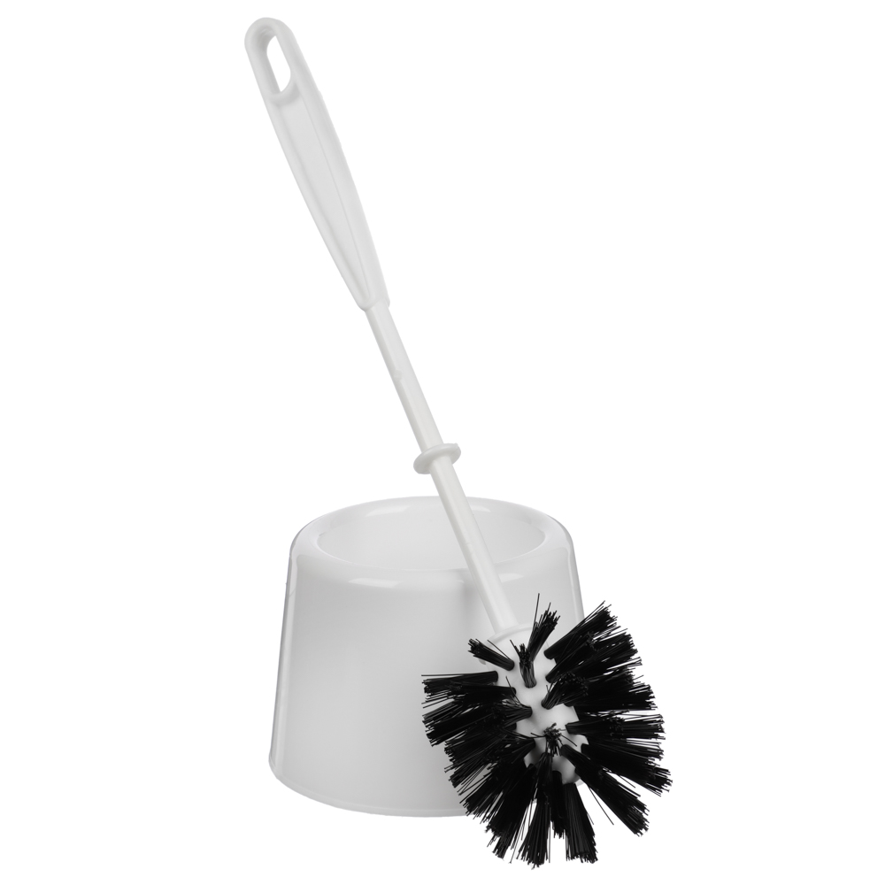 Комплект WC "Мини", ёрш + подставка, пластик, белый, щетина чёрная, арт.№ 463-426