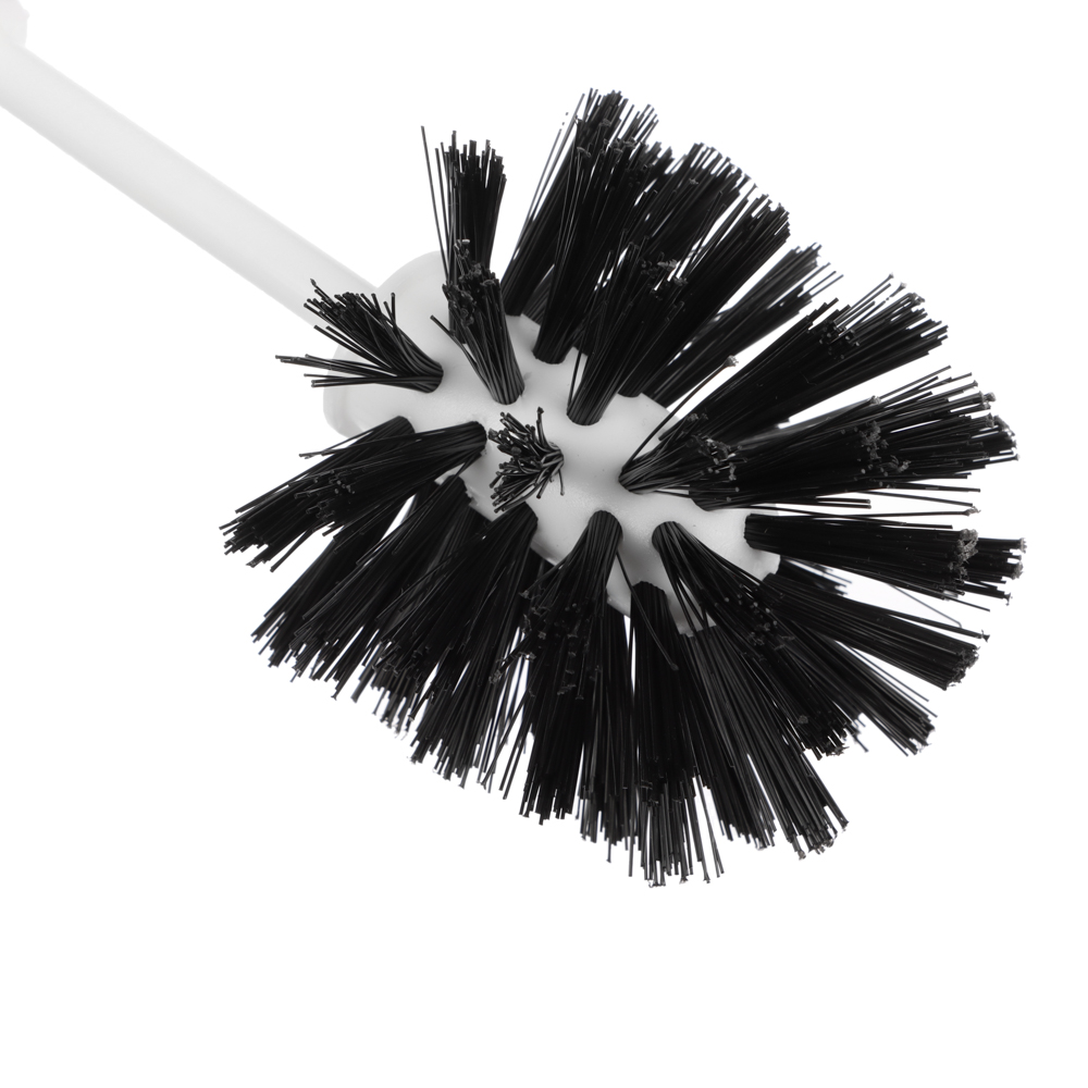 Комплект WC "Мини", ёрш + подставка, пластик, белый, щетина чёрная, арт.№ 463-426