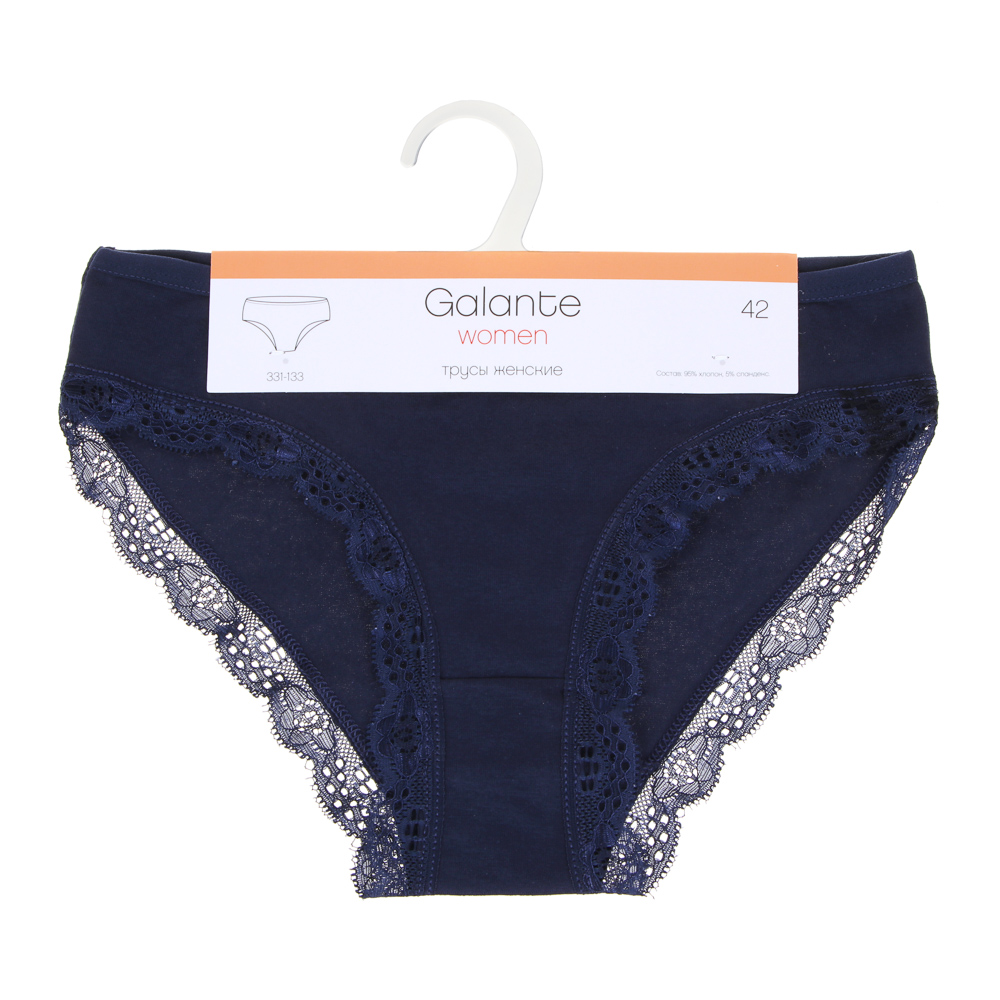 GALANTE Трусы-слипы женские с кружевом, 95% хлопок, 5% спандекс, р-ры 42-48, 2-3 цвета, арт.№ 331-133