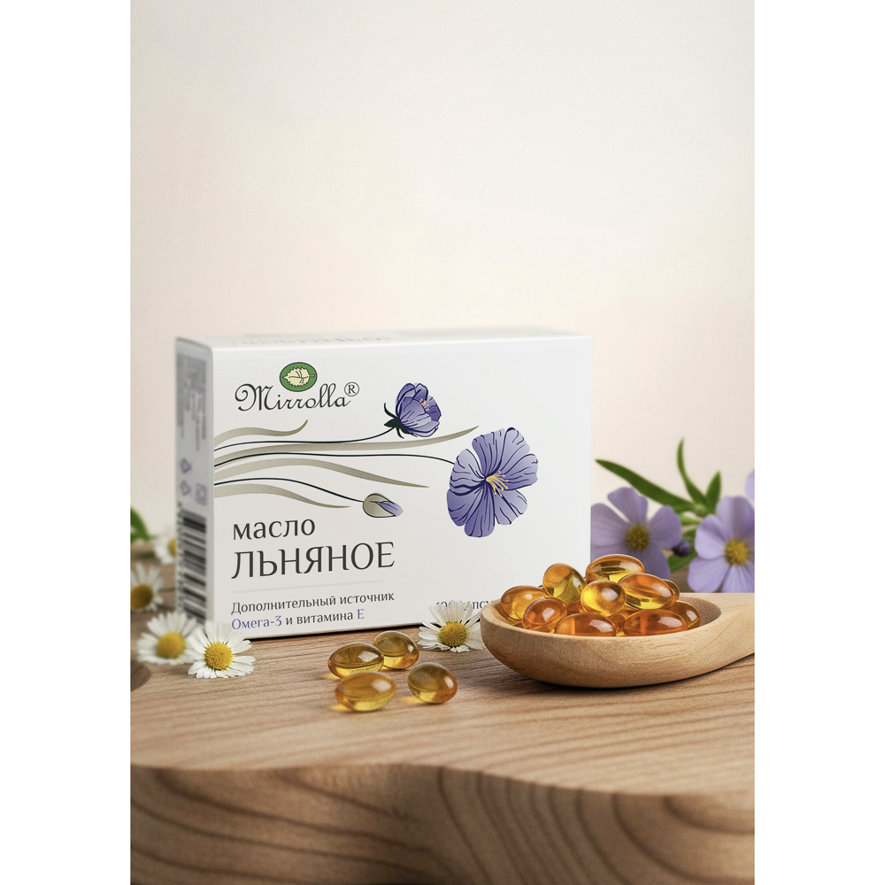 БАД Масло льняное Мирролла, 100капс, арт.№ 015-218