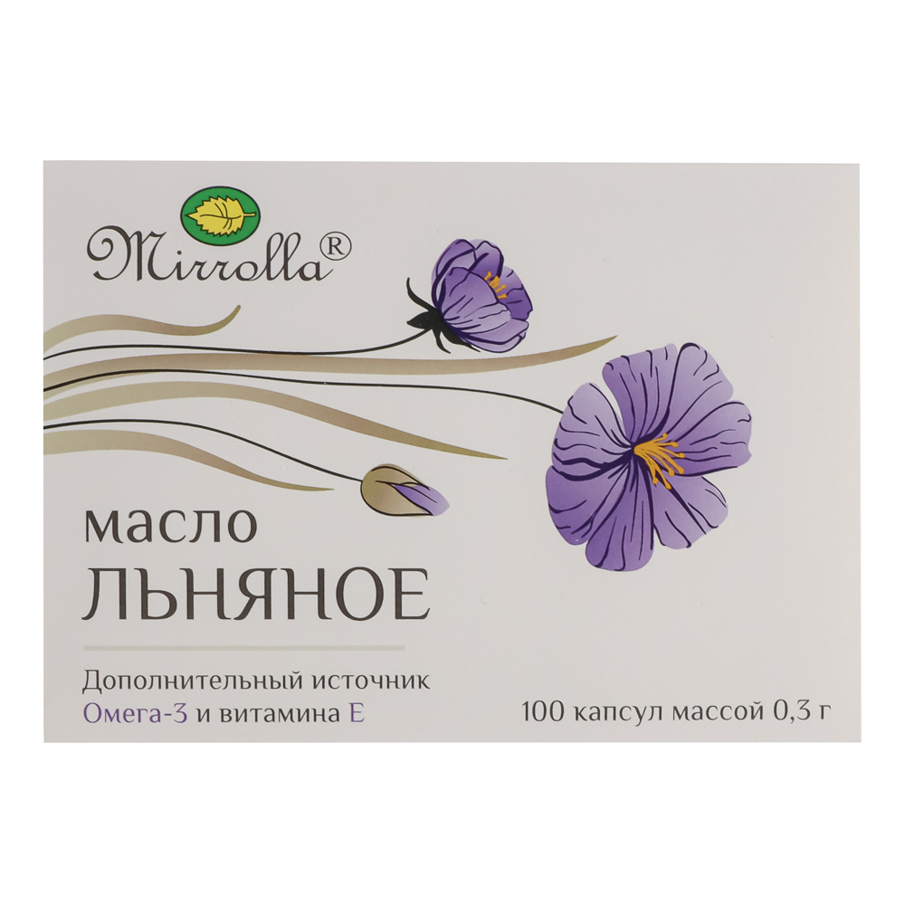 БАД Масло льняное Мирролла, 100капс, арт.№ 015-218