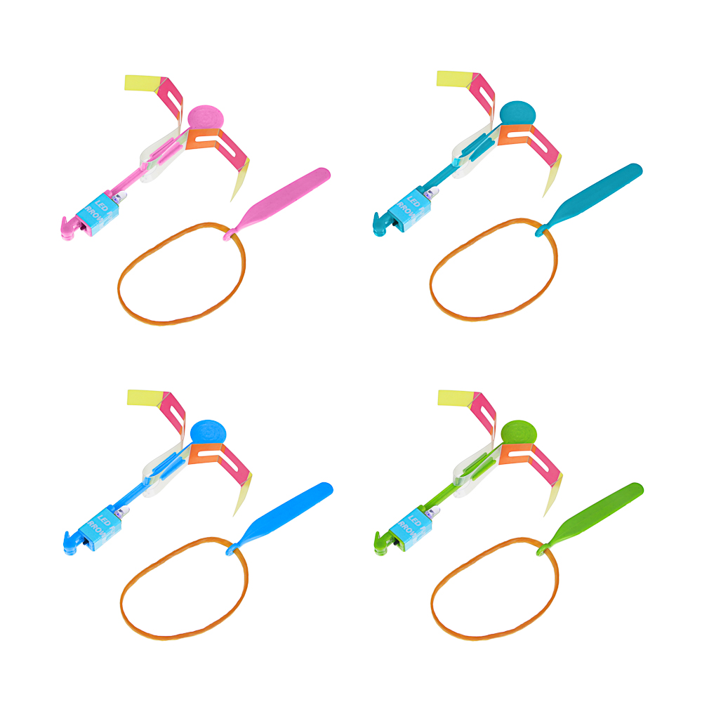 SILAPRO Вертолетик с пуском, 15см, 1LED*синий, ПВХ, резина, арт.№ 134-186