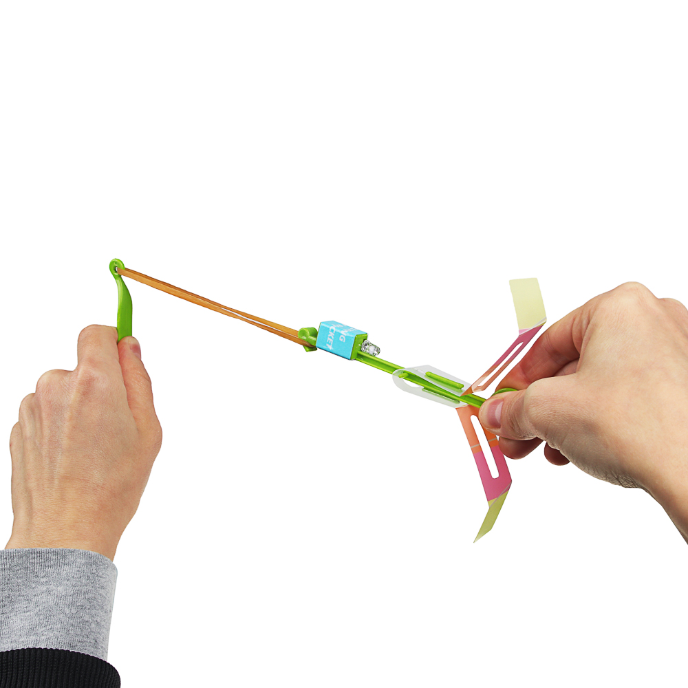 SILAPRO Вертолетик с пуском, 15см, 1LED*синий, ПВХ, резина, арт.№ 134-186