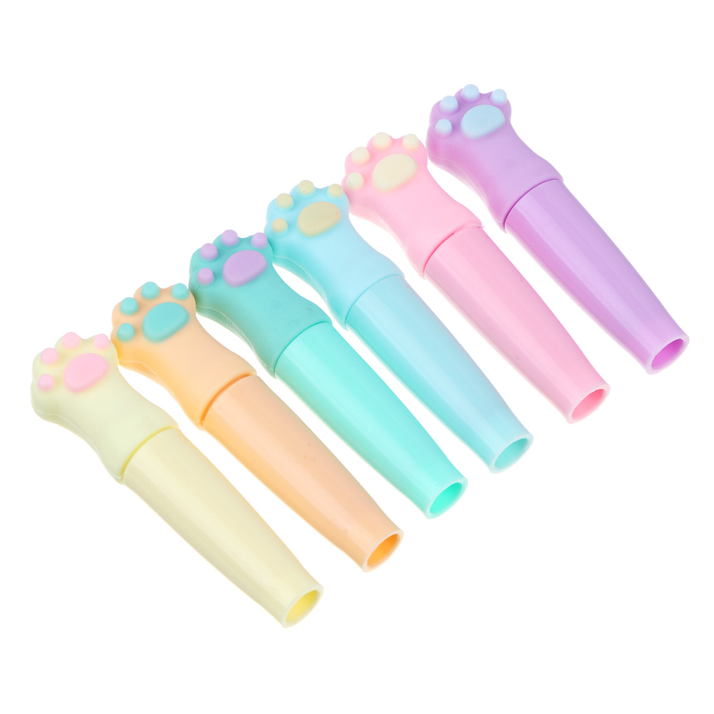 Маркер-выделитель, наконечник в форме лапки, корпус 6,5 см, 6 дизайнов, пластик, арт.№ 613-003