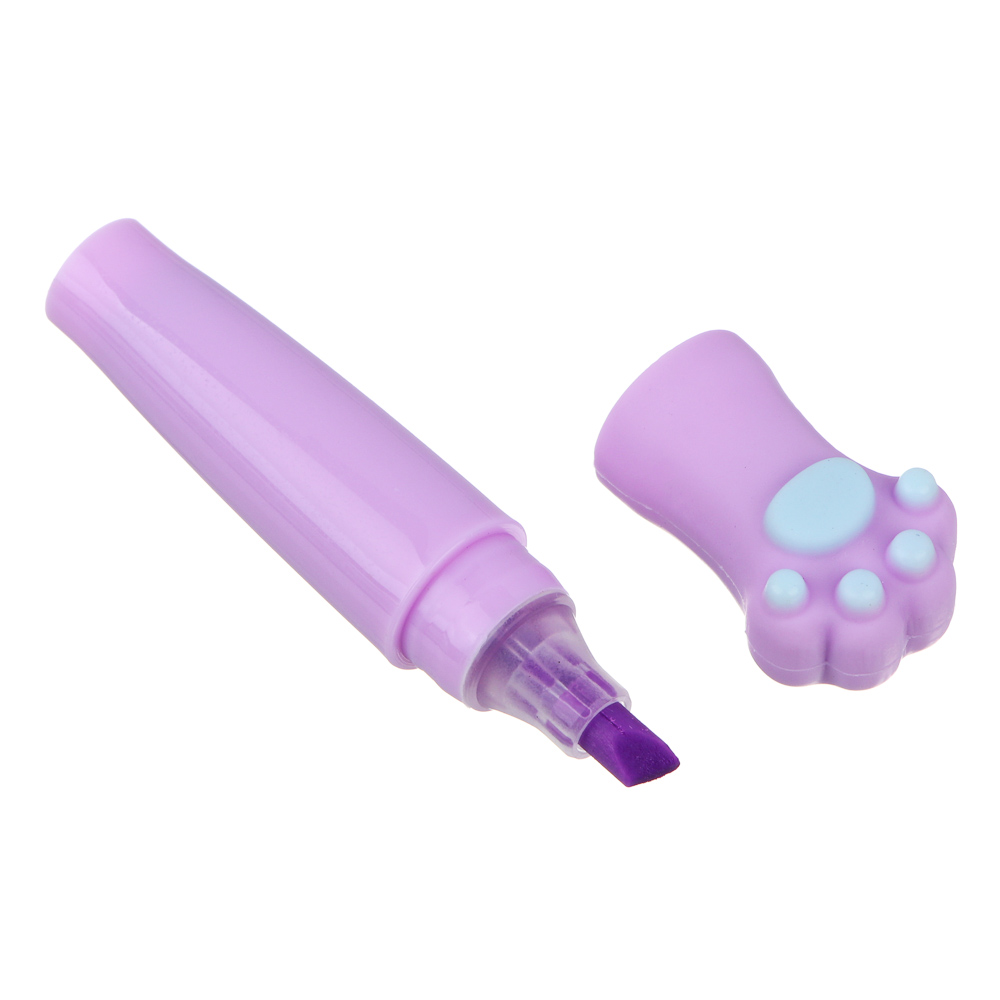 Маркер-выделитель, наконечник в форме лапки, корпус 6,5 см, 6 дизайнов, пластик, арт.№ 613-003