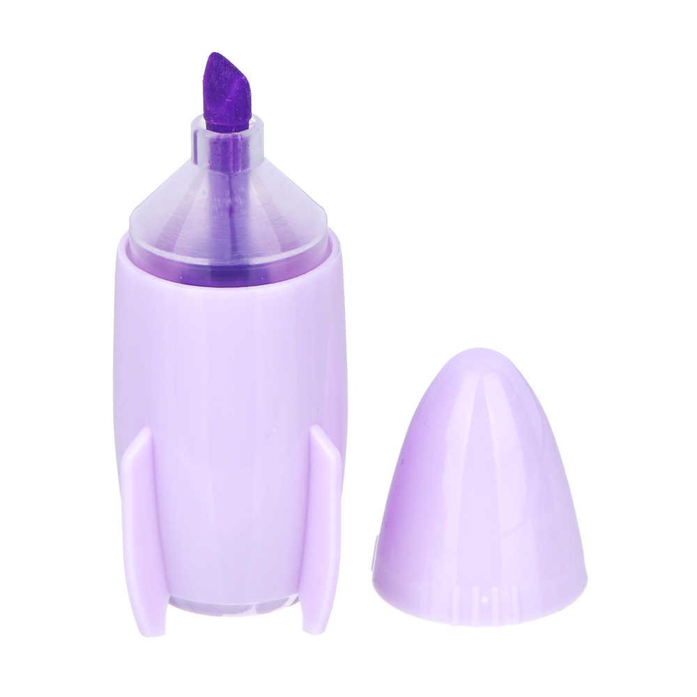 Маркер-выделитель в форме ракеты, пластик, 6х2,2 см, 6 цветов, арт.№ 613-005