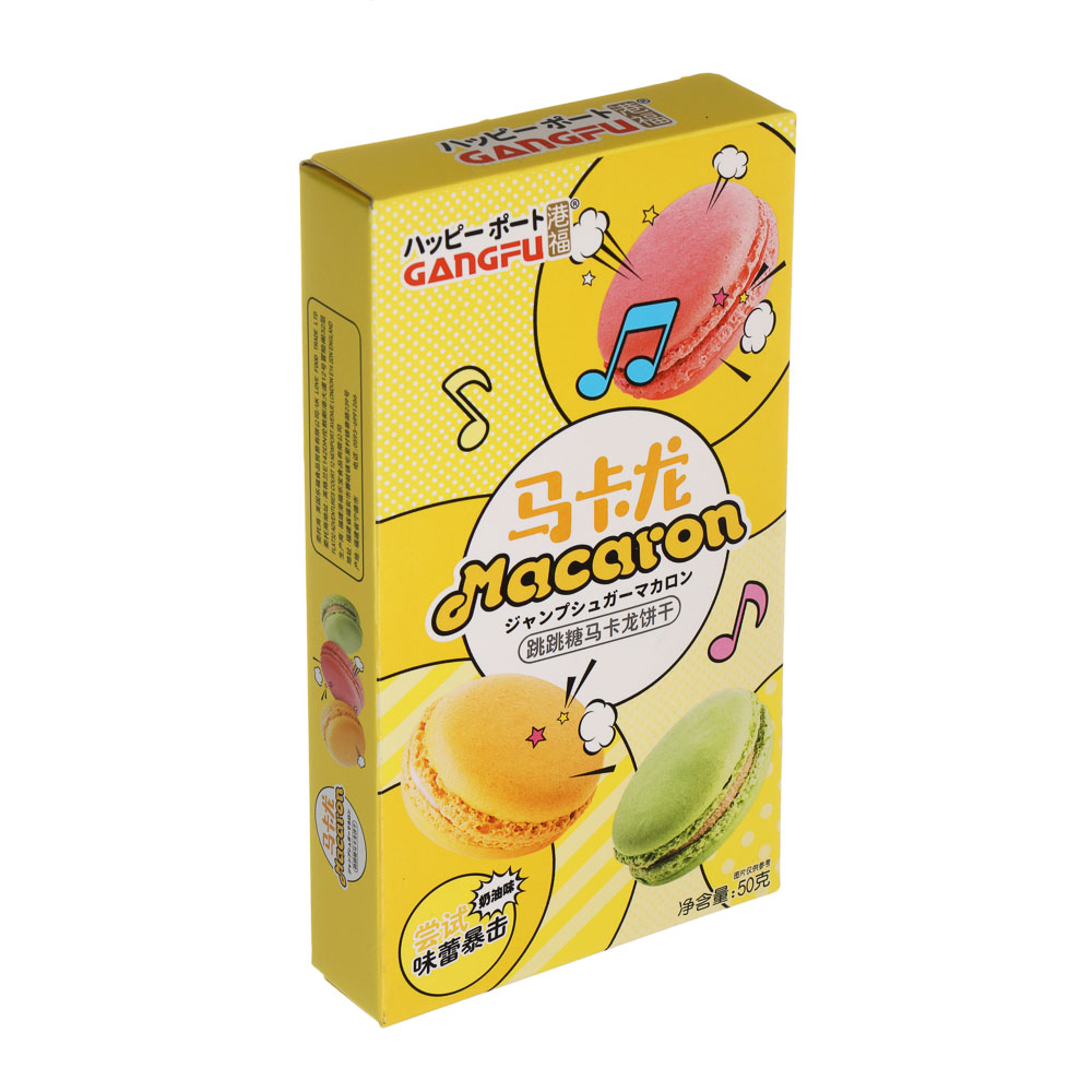 Печенье со взрывной карамелью со вкусом сливочного крема "Макарун", 50г., арт.№ 347-381
