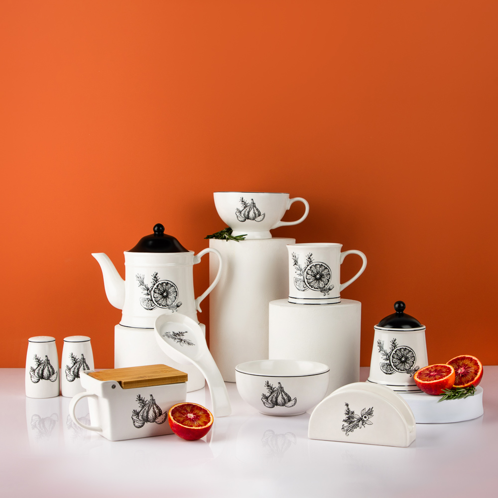 MILLIMI Китчен Банка для соли, 300мл, 15,5х9х7,5см, керамика, бамбук, арт.№ 824-189