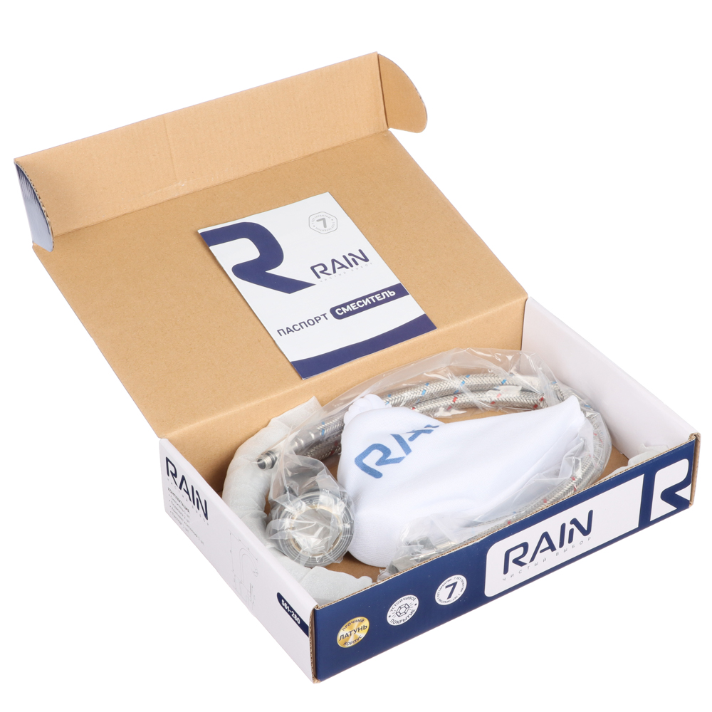 RAIN Смеситель для кухни Атриа, высокий излив, картридж 40мм, латунь, хром, арт.№ 561-280