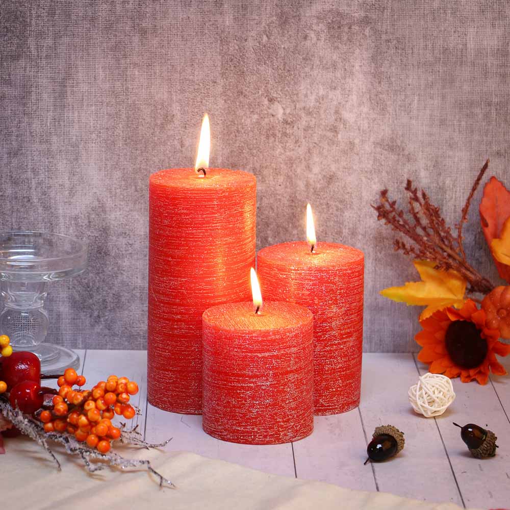 Свеча ароматическая с глиттером, 7x15, аромат - красная слива, арт.№ 508-860