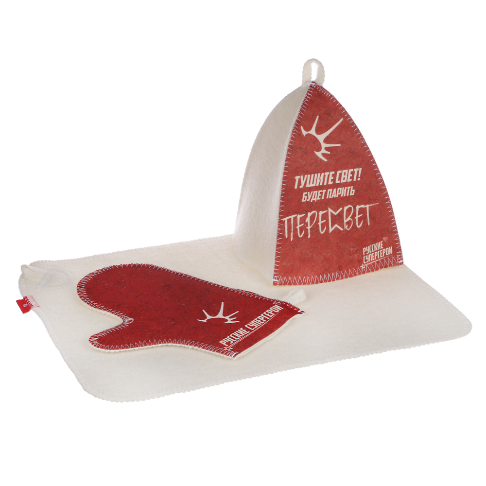 BY Русские супергерои Набор подарочный (шапка, варежка, коврик) в коробке с окном, арт.№ 364-256