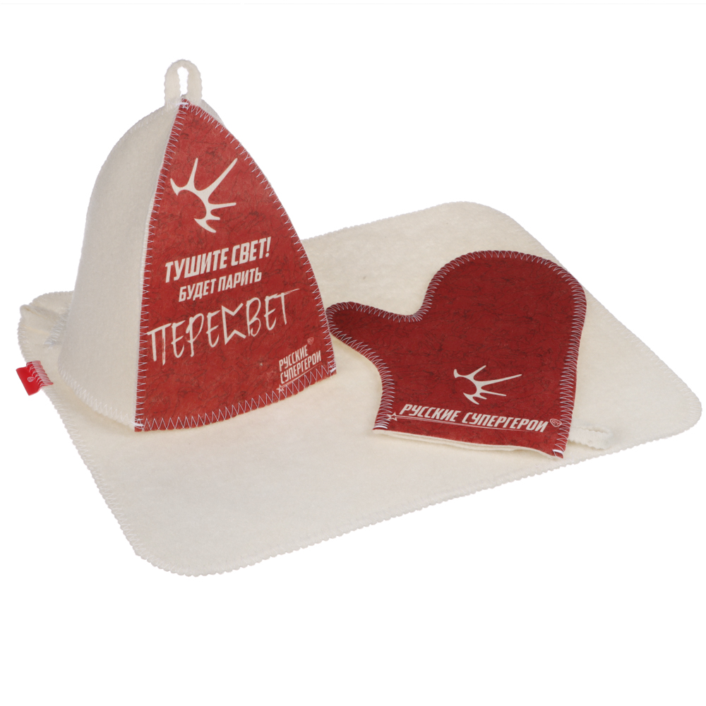 BY Русские супергерои Набор подарочный (шапка, варежка, коврик) в коробке с окном, арт.№ 364-256