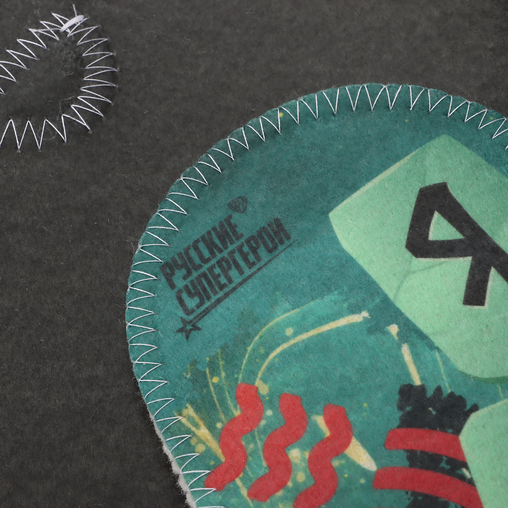 BY Русские супергерои Набор подарочный зелен.цв. (шапка, варежка, коврик) в пленке с хедером, арт.№ 364-257