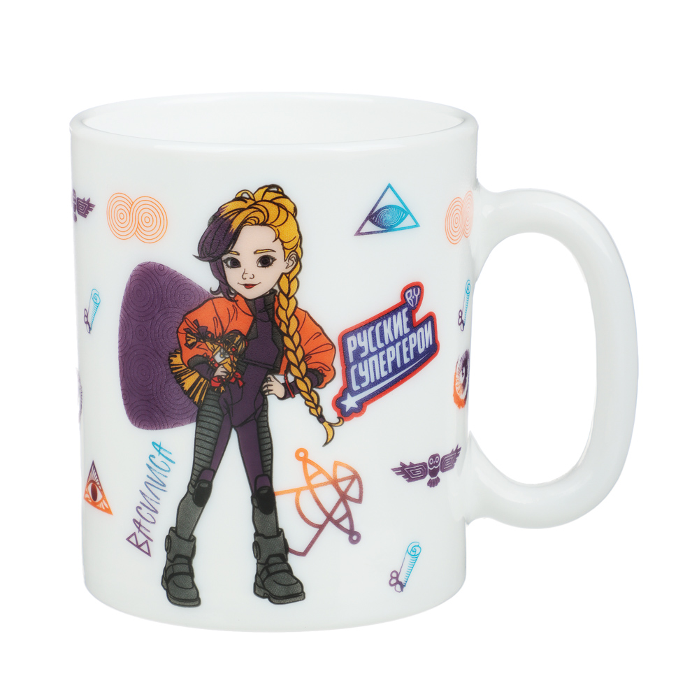 BY Русские Супергерои Василиса Набор посуды 3 пред, тар. 20см, сал.500мл, кружка 300мл, опал, под.уп, арт.№ 818-050