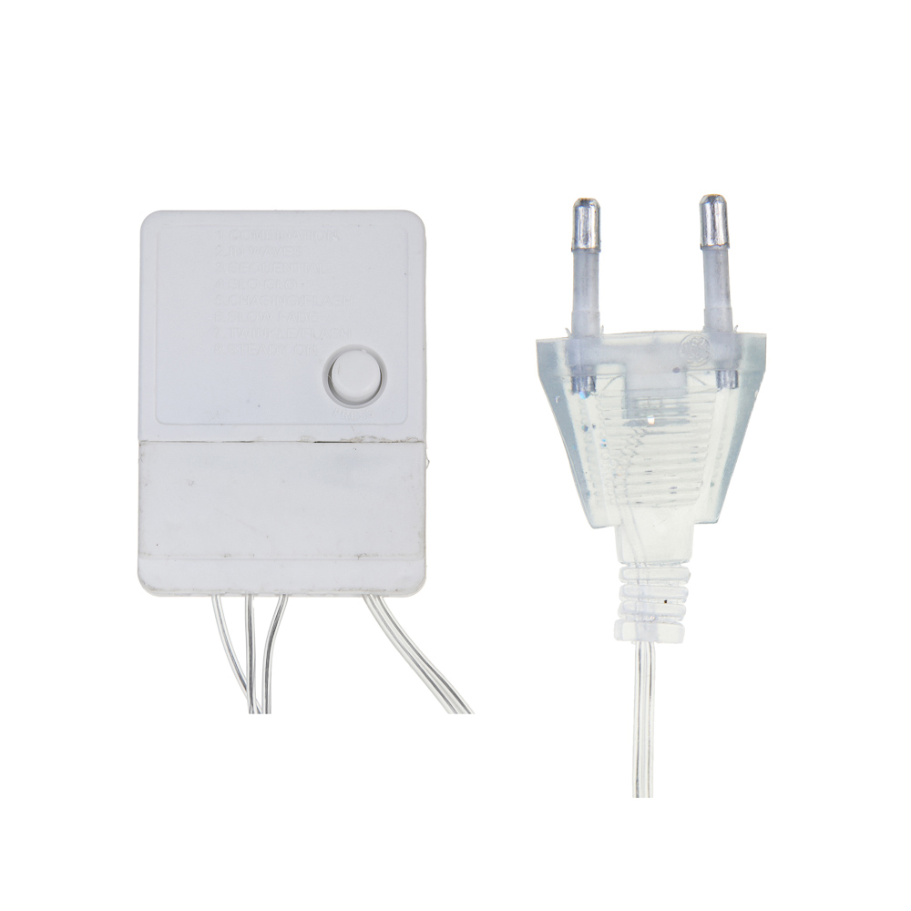 Гирлянда бахрома 3x0,7 м СНОУ БУМ, 96 LED ламп, свечение мультицвет, ПВХ прозрачный, 8 режимов, коннектор, 220В, арт.№ 382-015