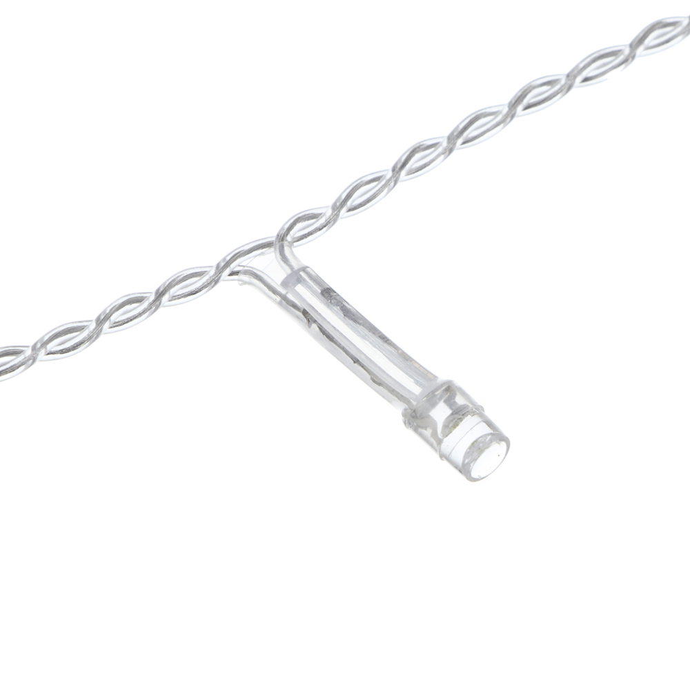 Гирлянда вьюн 9 м СНОУ БУМ, 100 LED ламп, постоянное белое свечение, ПВХ прозрачный, 220В, арт.№ 384-025