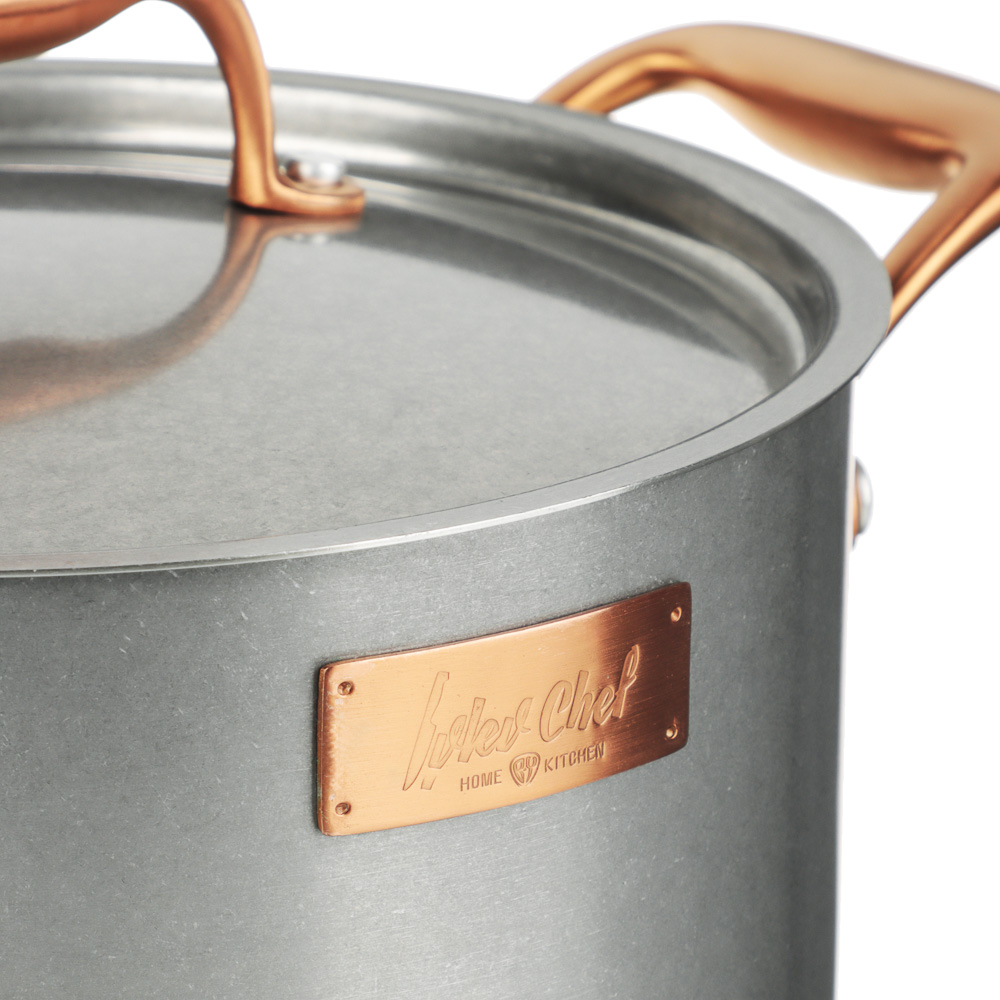 Ivlev Chef Ladoga Кастрюля 22х12,5см 4,5л, с нерж. крышкой, индукция, нерж.сталь 18/10, арт.№ 822-256