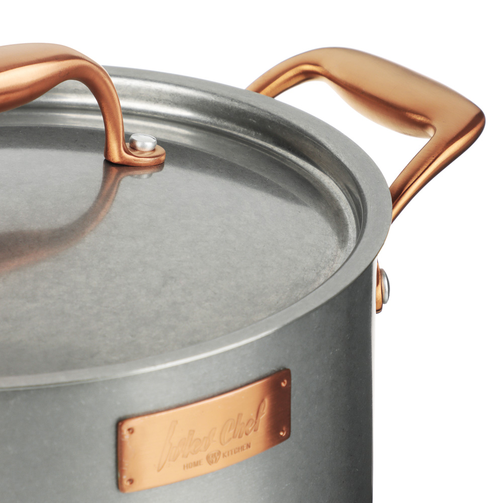 Ivlev Chef Ladoga Кастрюля 22х12,5см 4,5л, с нерж. крышкой, индукция, нерж.сталь 18/10, арт.№ 822-256