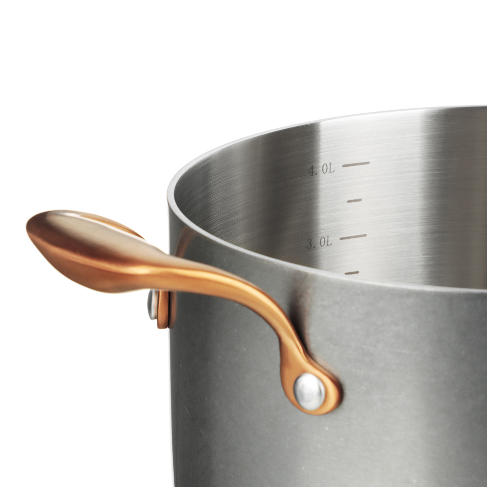 Ivlev Chef Ladoga Кастрюля 22х12,5см 4,5л, с нерж. крышкой, индукция, нерж.сталь 18/10, арт.№ 822-256