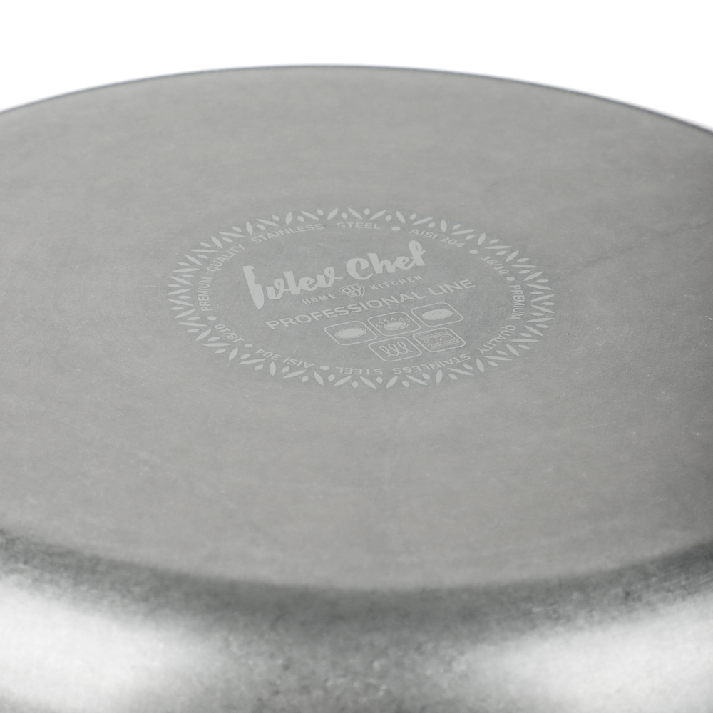 Ivlev Chef Ladoga Кастрюля 22х12,5см 4,5л, с нерж. крышкой, индукция, нерж.сталь 18/10, арт.№ 822-256