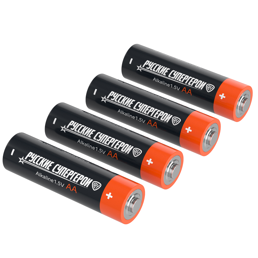 Батарейки AA BY Русские Супергерои 4шт в блистере, щелочные, Герои, КОНЁК, арт.№ 917-022