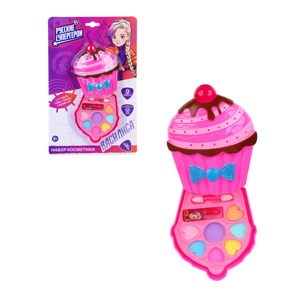 BY Русские Супергерои Набор детской косметики: тени, помада, аппликатор, #70635E, арт.№ 330-553