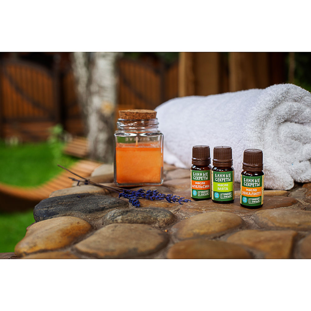 Масло для бани и сауны эфирное 100%, 10мл, 2 аромата (мята, эвкалипт), инд.упак., арт.№ 364-225