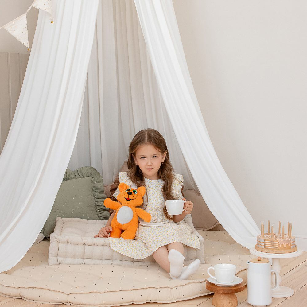 BY Игрушка мягкая в виде рыжего кота "Рыжий", звук, 3LR44, полиэстер, 30х26х15см, арт.№ 264-272