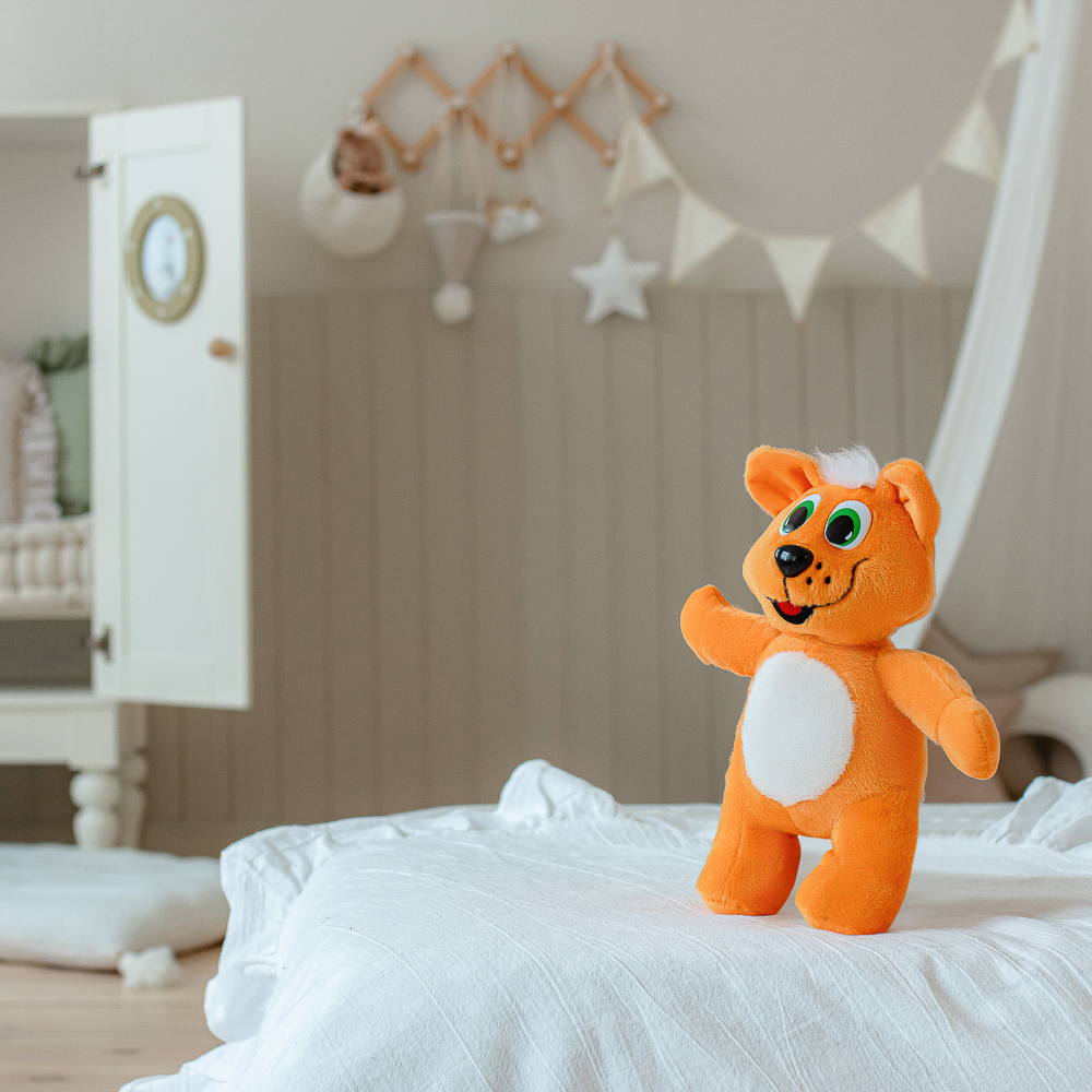 BY Игрушка мягкая в виде рыжего кота "Рыжий", звук, 3LR44, полиэстер, 30х26х15см, арт.№ 264-272