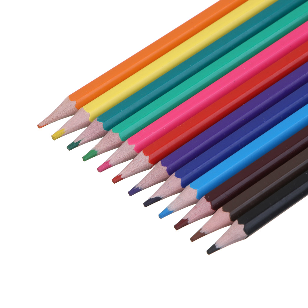 Аниме Карандаши 12 цветов шестигранные заточенные, улучшенное письмо, пластик, в карт.коробке, арт.№ 228-010