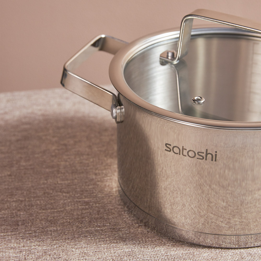 SATOSHI Шато Кастрюля 18х10,5см. 2,5л. со стекл. крышкой, индукция, арт.№ 822-266