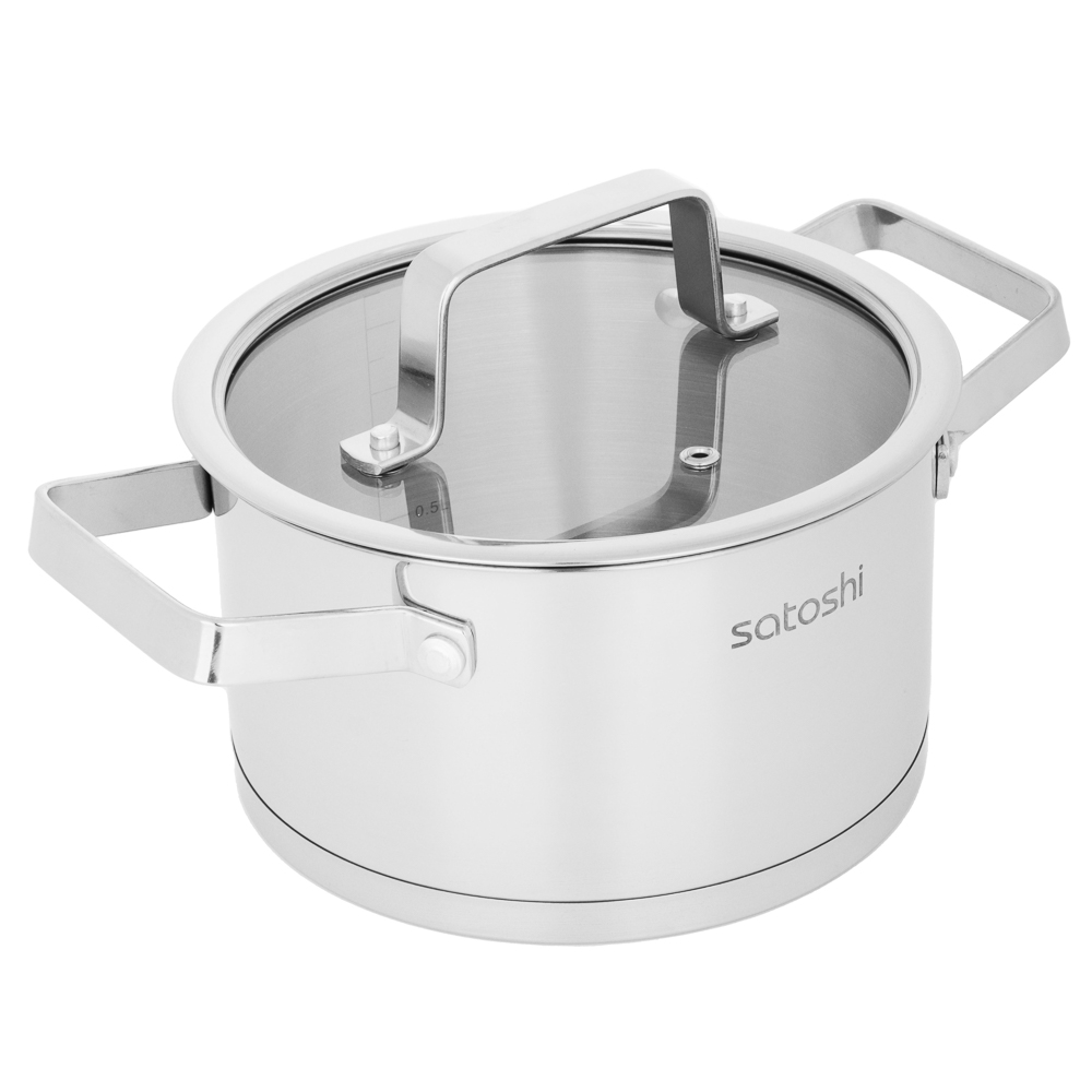 SATOSHI Шато Кастрюля 18х10,5см. 2,5л. со стекл. крышкой, индукция, арт.№ 822-266