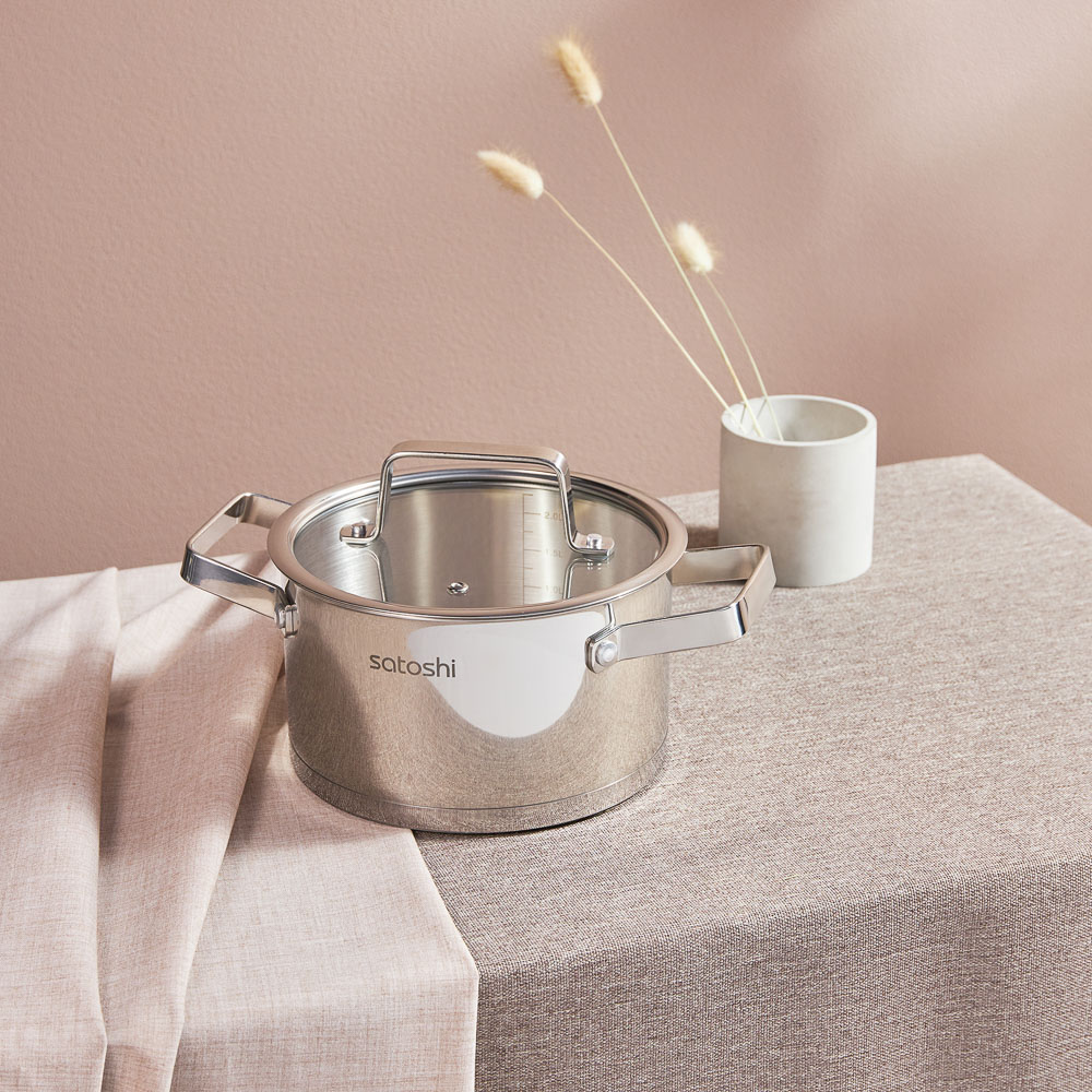 SATOSHI Шато Кастрюля 18х10,5см. 2,5л. со стекл. крышкой, индукция, арт.№ 822-266